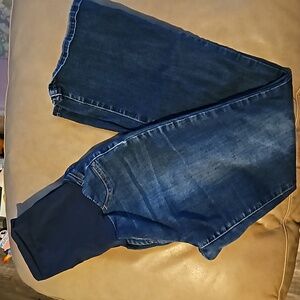 Indigo Blue Maternity Pants with Full Belly Support Size L